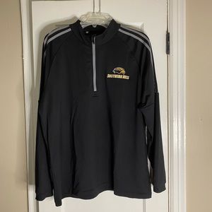 Southern Miss Golden Eagles Adidas Golf Zipper Pullover Black Gray L
